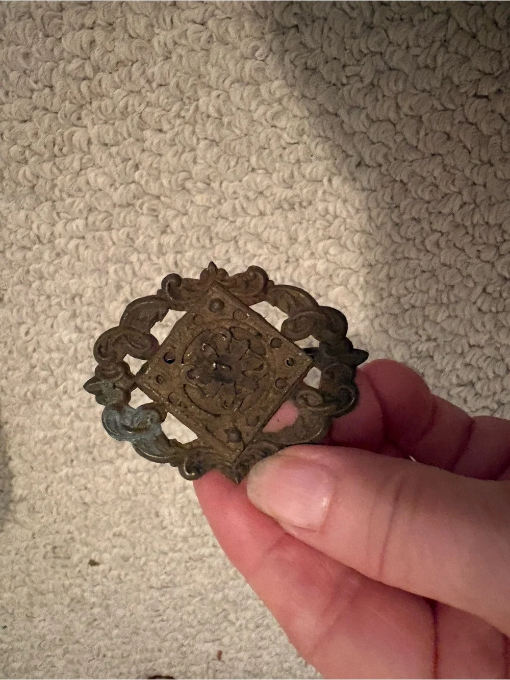 Vintage Ornate Rustic Metal belt buckle